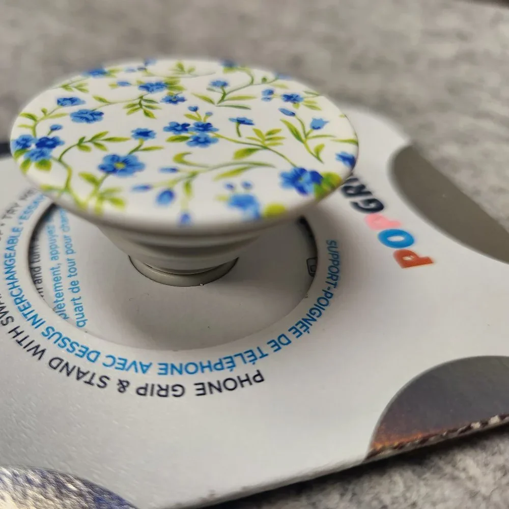 Blue Ditsy Popsockets Single Grip & Stand Universal Phones and Tablet Holder